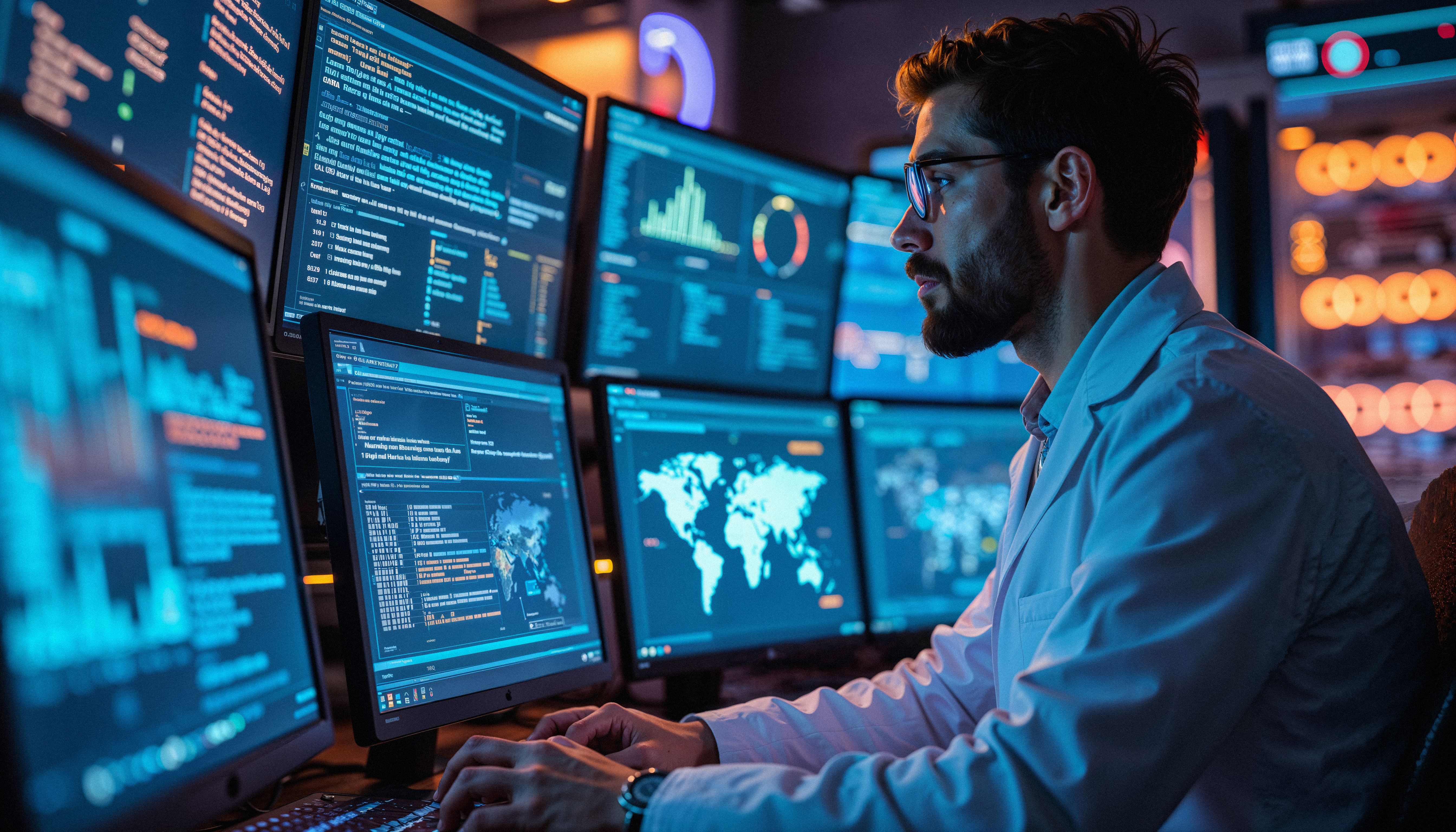 Big Data Visualization dashboard showing interactive business intelligence, KPIs, and visual analytics