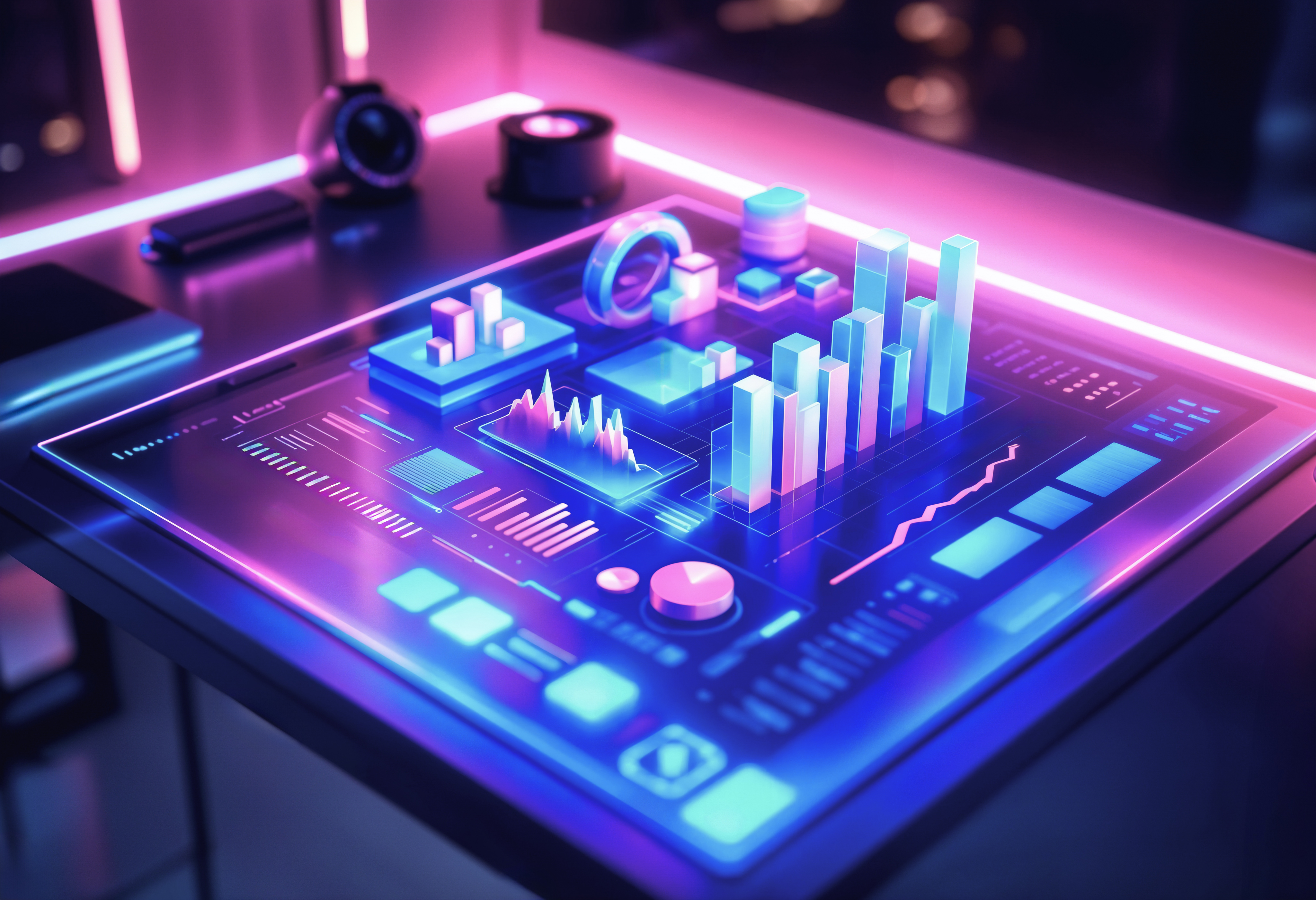 Predictive and prescriptive analytics dashboard showing forecasting, optimization, and decision recommendations
